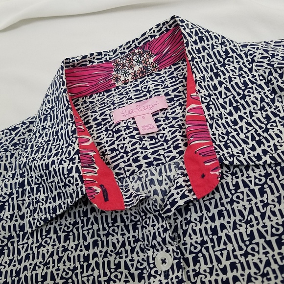 Lilly Pulitzer size 6 Sailing Button Down Blouse - Picture 3 of 8